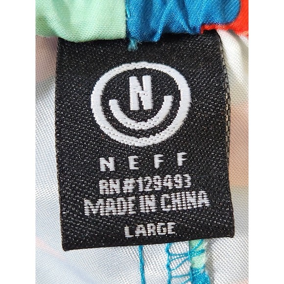 Neff NWT Thunder Tropic Unlined stretch Drawstring Waist Mens Swim Trunks Size L - Picture 10 of 10